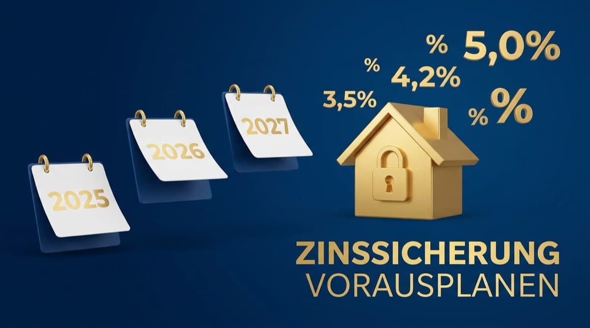 Kalender und Zinsdiagramm – Forward-Darlehen für die Anschlussfinanzierung planen