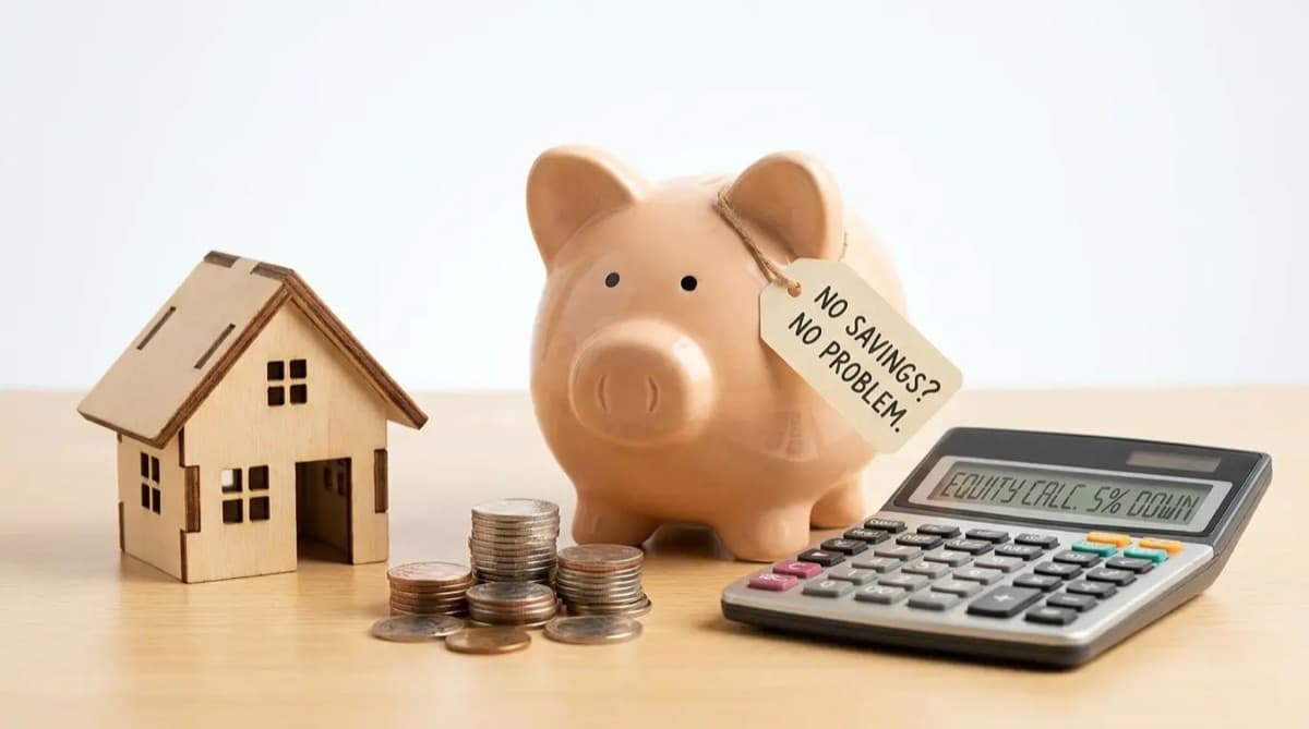 Haus und leeres Portemonnaie – Hausfinanzierung ohne Eigenkapital: Chancen und Risiken