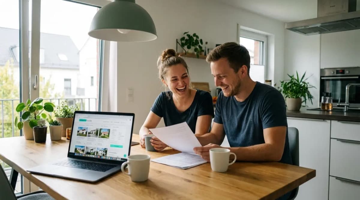 Paar berät sich über Immobilienkauf – Strategien trotz steigender Zinsen 2026